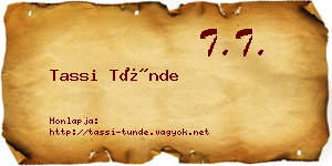 Tassi Tünde névjegykártya